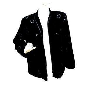 Vintage Draper's & Damon's Sequin Velour Bomber Jacket Petite Large